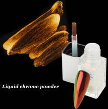 Load image into Gallery viewer, Liquid Type Mirror Chrome Powder Metallic Nail Gel Pearl Nail Polish Semi-permanent Glitter Manicure Design