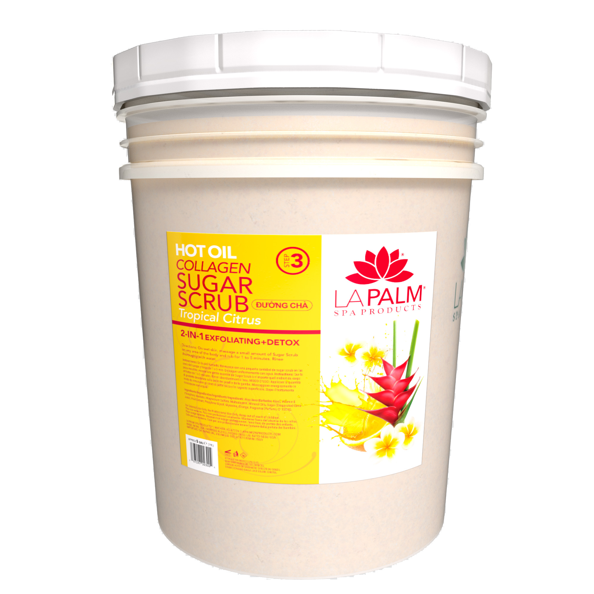 LAPALM Sugar Scrub Hot Oil Bucket Tropical NW Nail Supply