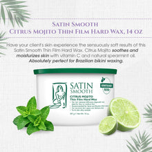 Load image into Gallery viewer, Satin Smooth Citrus Mojito Thin Film Hard Hair Removal Wax 14oz.