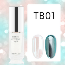 Load image into Gallery viewer, Liquid Type Mirror Chrome Powder Metallic Nail Gel Pearl Nail Polish Semi-permanent Glitter Manicure Design