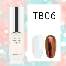 Load image into Gallery viewer, Liquid Type Mirror Chrome Powder Metallic Nail Gel Pearl Nail Polish Semi-permanent Glitter Manicure Design