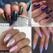 Load image into Gallery viewer, Liquid Type Mirror Chrome Powder Metallic Nail Gel Pearl Nail Polish Semi-permanent  Glitter Manicure Design

