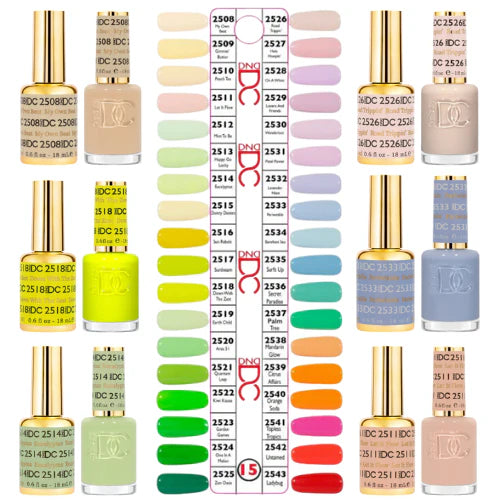 DND DC GEL & POLISH SWATCH COLLECTION #15/ free 5 top and base pairs DND