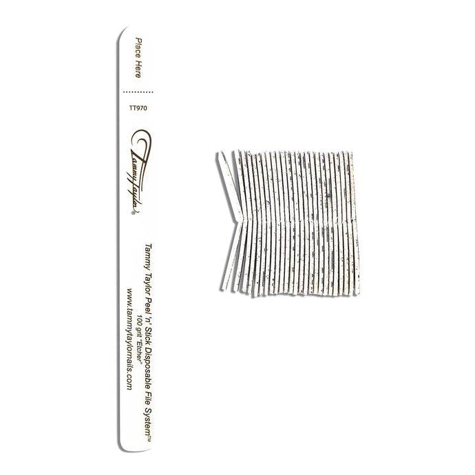 Tammy Taylor Peel 'N' Stick 100g Etcher File Strips | Professional, Salon Grade Rounded Features | Easier to Etch Closer to The Cuticle | 50pcs
