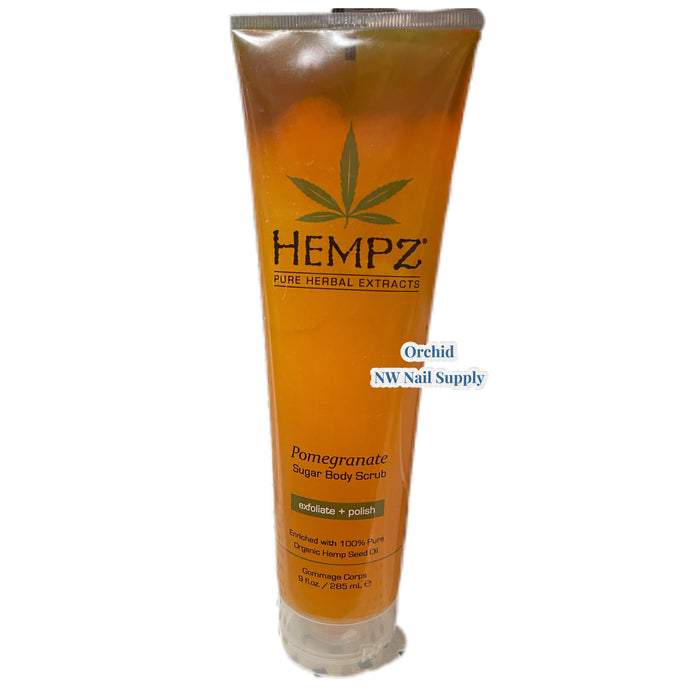 HEMPZ POMEGRANATE SUGAR BODY SCRUB- EXFOLIATE + POLISH  9 oz