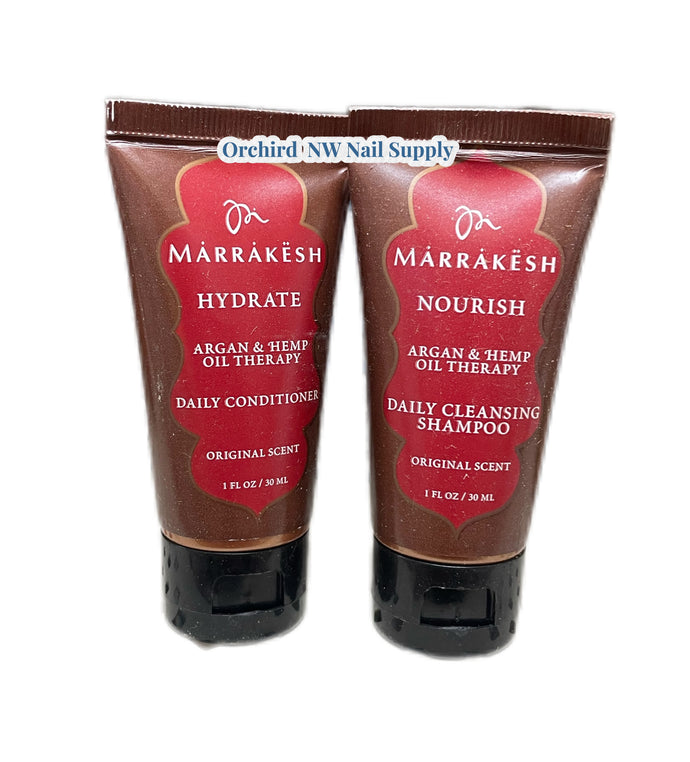 Marrakesh Shampoo and Conditioner - Argan & hemp oil therapy ( travel convenience)