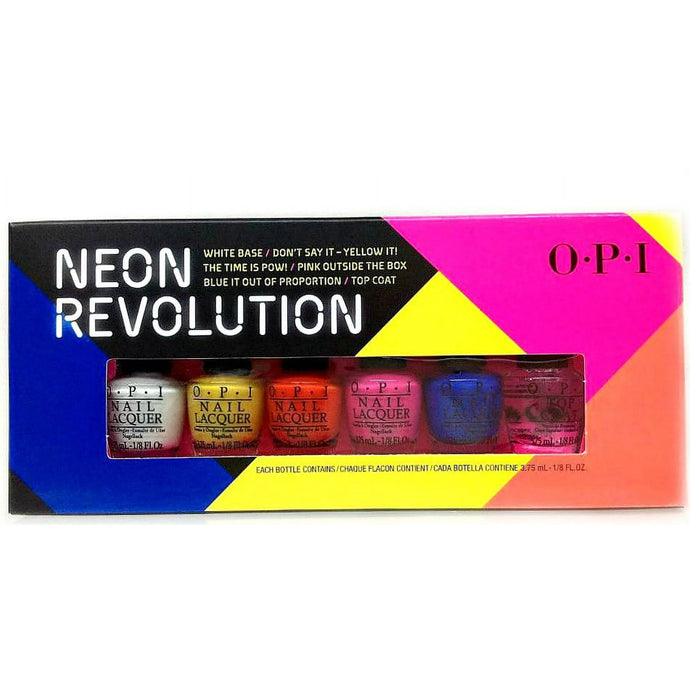 OPI Nail Lacquer Mini 6-Color Nail Polish Set SRE71 Neon Revolution