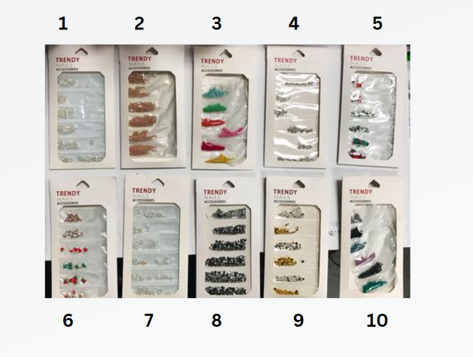 Artdone 10 boxes Nail Rhinestones, Nail Gems Nail Diamonds, Nail Art Studs Nail Crystals Nail Sequins for Nails Kit for Nail Art Supplies Accessories #12