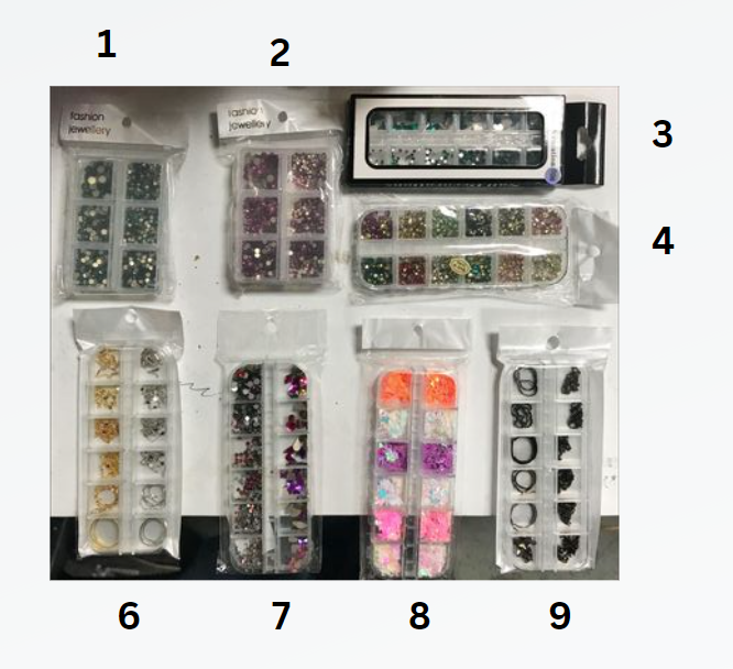 Artdone 10 boxes Nail Rhinestones, Nail Gems Nail Diamonds, Nail Art Studs Nail Crystals Nail Sequins for Nails Kit for Nail Art Supplies Accessories #18