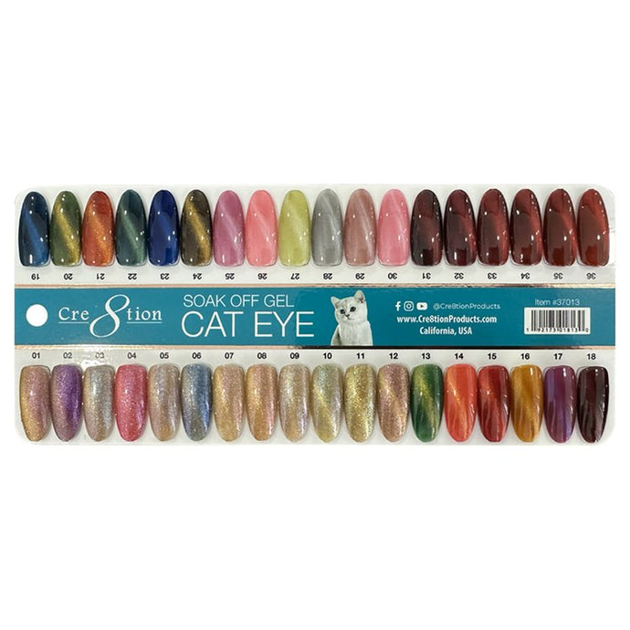 CRE8TION COLOR CHART - CAT EYE # 01-36 (free color palette)