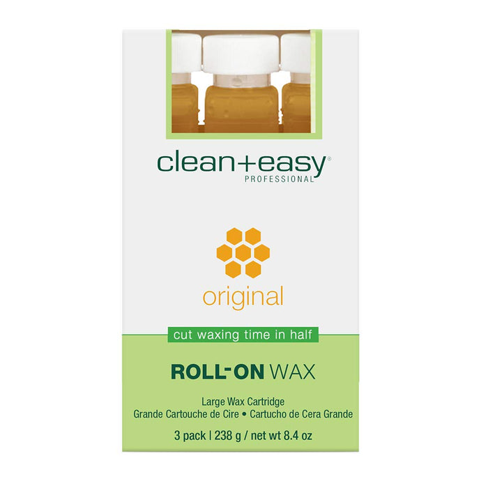 Clean + Easy Large Original Roll On Wax Refill for Wax Cartridge - 3 packs 8.4 oz