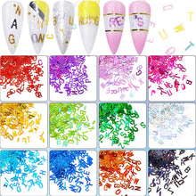Load image into Gallery viewer, 12 Colors  Nail Art Glitters Sticker Decals - Choose Style
