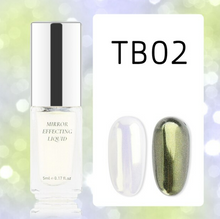 Load image into Gallery viewer, Liquid Type Mirror Chrome Powder Metallic Nail Gel Pearl Nail Polish Semi-permanent  Glitter Manicure Design
