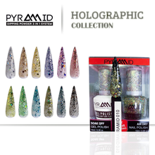 Load image into Gallery viewer, Pyramid 3 in 1 Nail System 2 oz  HOLO Glitter Collection Duo Gel + Polish

